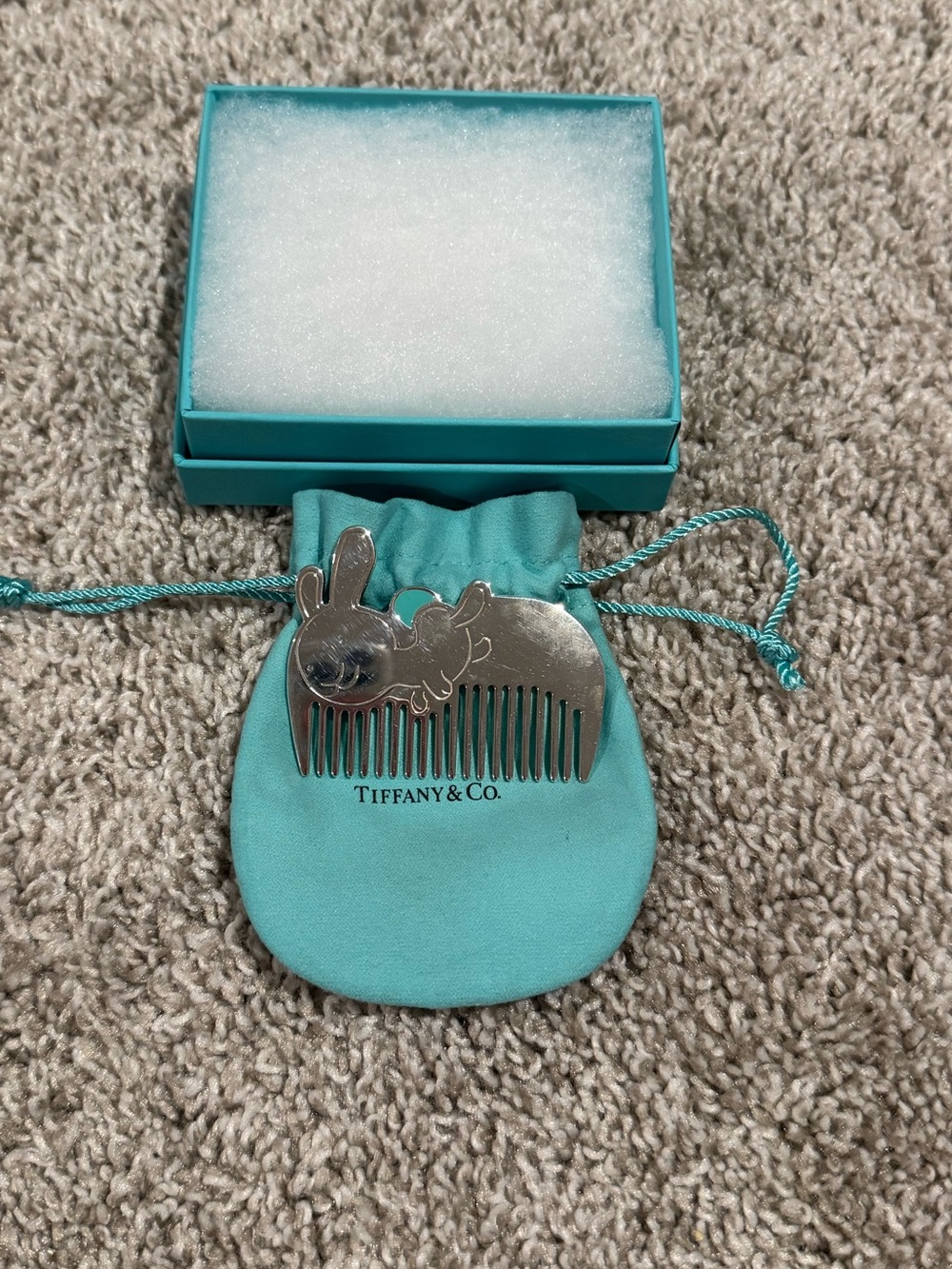 Tiffany & Co. Bunny Kids Comb Tiny Tiffany Rabbit Baby Comb Sterling Silver NEW - Picture 4 of 6